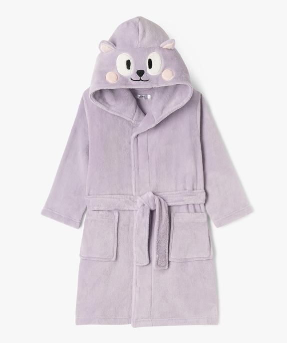 Robe de chambre en velours avec capuche chat fille vue1 - GEMO (ENFANT) - GEMO