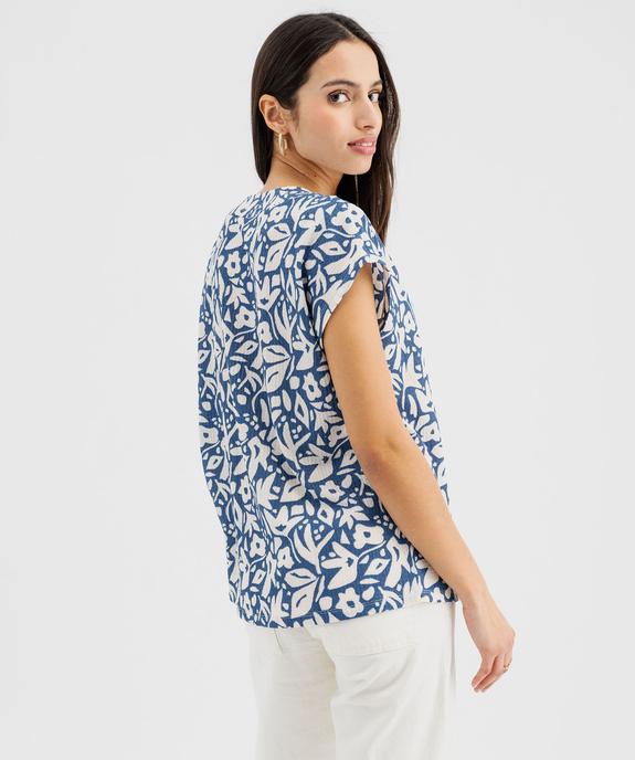 Blouse manches courtes à col V femme vue3 - GEMO 4G FEMME - GEMO