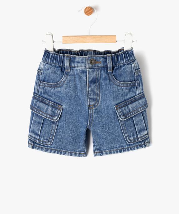 Bermuda en denim coupe cargo bébé garçon vue1 - GEMO(BEBE DEBT) - GEMO