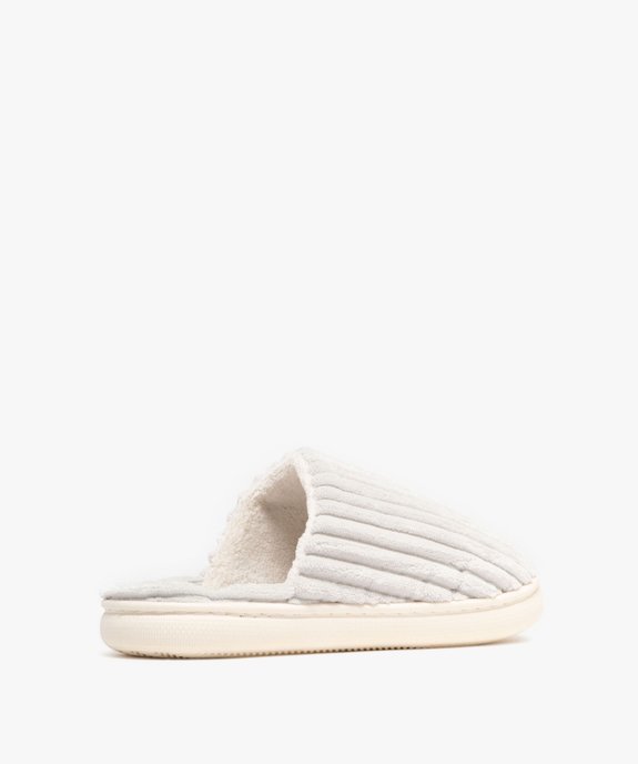 Chaussons femme mules en velours côtelé à semelle plateforme vue4 - GEMO(HOMWR FEM) - GEMO
