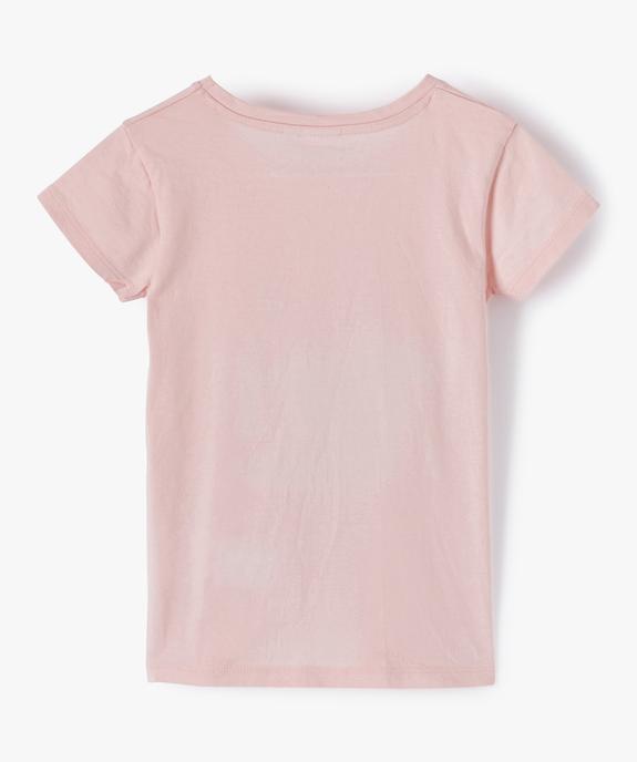 Tee-shirt fille à manches courtes avec motif pailleté - Disney vue3 - DISNEY DTR - GEMO
