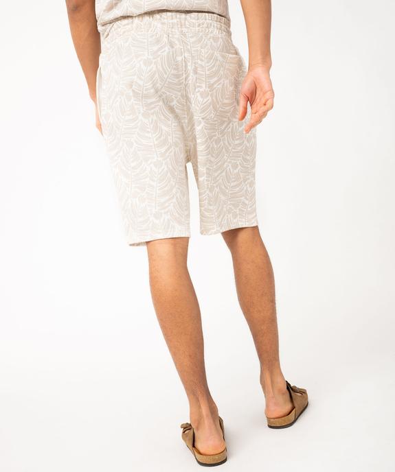 Bermuda en maille à motif feuillage exotique homme vue3 - GEMO (HOMME) - GEMO