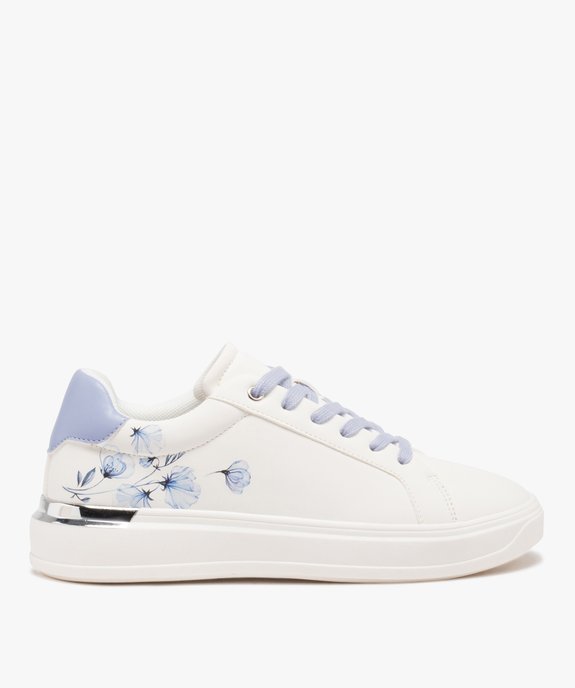 Baskets femme à semelle compensée détail fleuri vue2 - GEMO (SPORTSWR) - GEMO