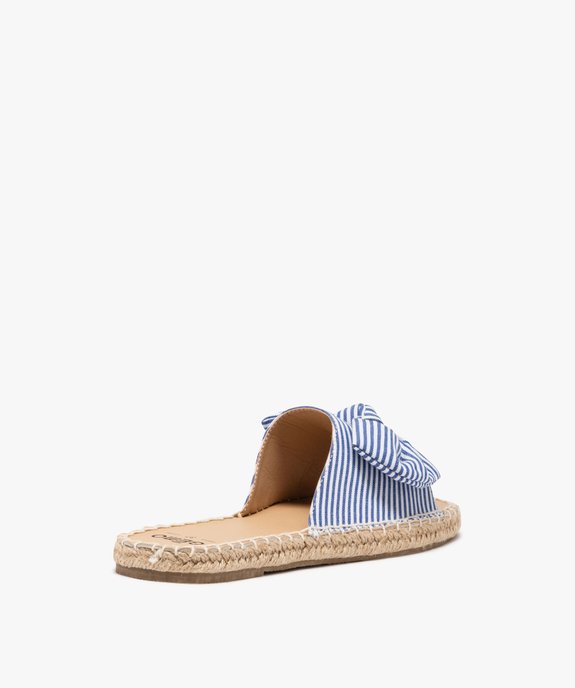 Mules femme plates avec semelle corde et noeud fantaisie vue4 - GEMO (CASUAL) - GEMO