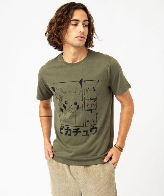 Tee-shirt manches courtes imprimé Pikachu homme - Pokémon vue1 - POKEMON - GEMO