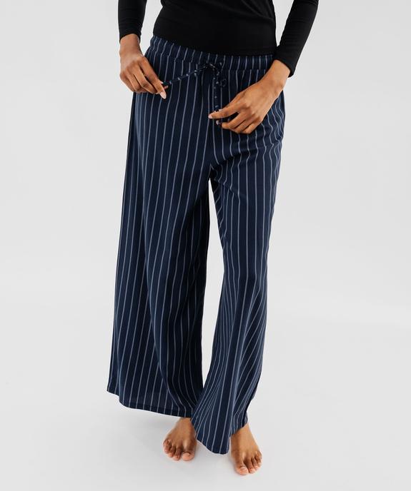 Bas de pyjama large imprimé en viscose femme vue2 - GEMO 4G FEMME - GEMO