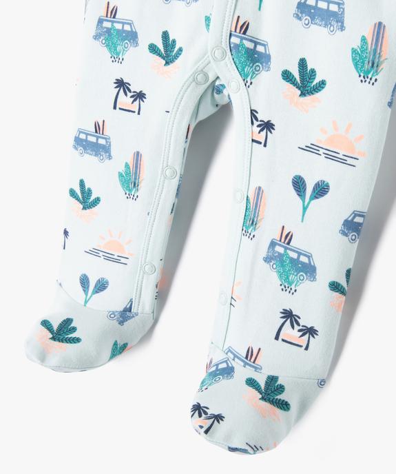 Pyjama dors-bien fermeture devant avec motifs palmiers bébé vue2 - GEMO 4G BEBE - GEMO