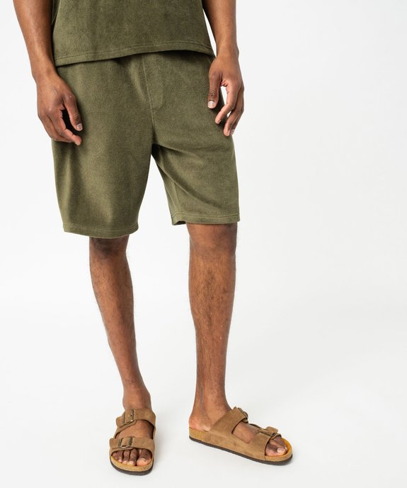 Bermuda en éponge coupe droite homme vue2 - GEMO (HOMME) - GEMO
