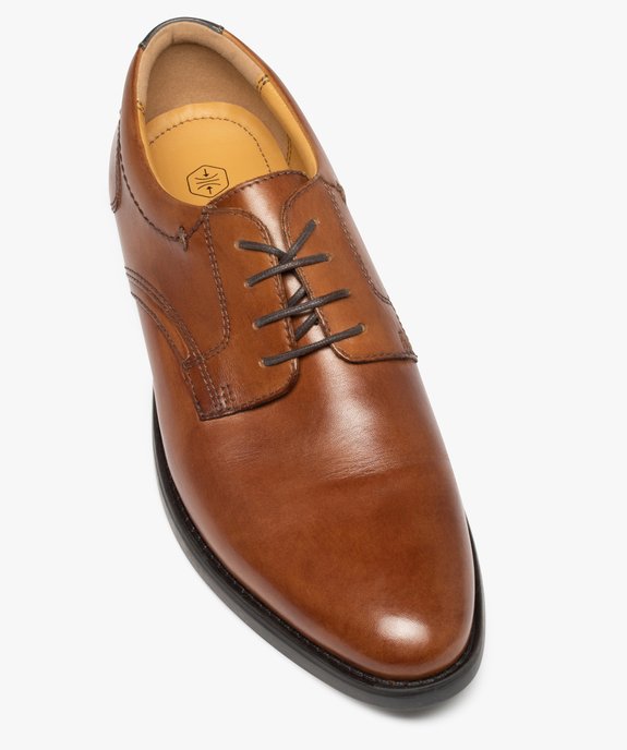 Derbies homme classiques à lacets dessus cuir uni vue5 - GEMO(URBAIN) - GEMO