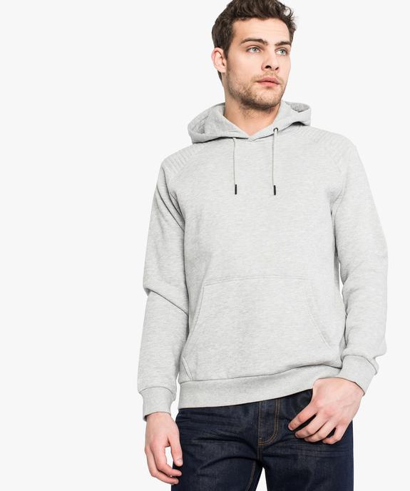 Sweat homme à capuche surpiqué aux épaules vue1 - GEMO (HOMME) - GEMO