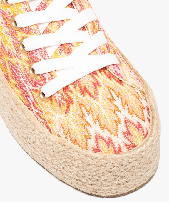 Baskets femme en toile multicolore à semelle en corde vue7 - GEMO 4G FEMME - GEMO