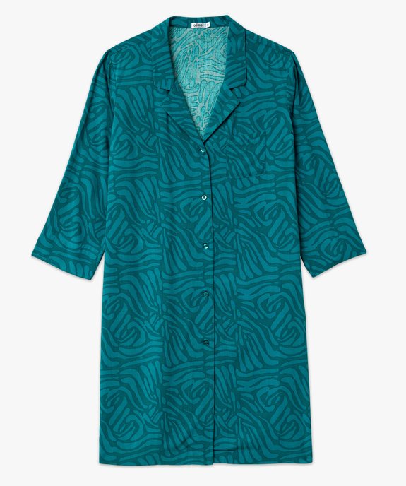 Chemise de nuit femme imprimée forme liquette à manches 3/4 vue4 - GEMO 4G FEMME - GEMO