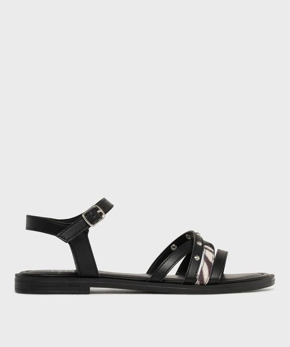 Sandales plates à brides entrelacées femme vue1 - FOLLOW ME - GEMO