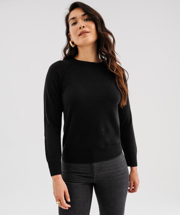 Pull col rond en maille fine femme vue1 - GEMO(FEMME PAP) - GEMO