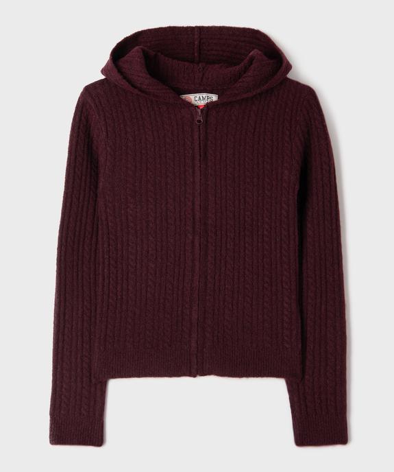 Gilet à capuche zippé en maille fantaisie extensible fille vue1 - GEMO (JUNIOR) - GEMO