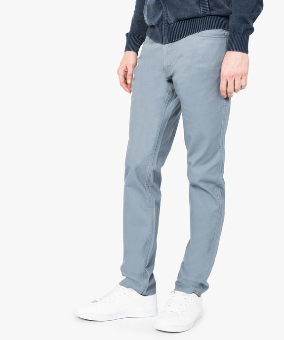 Pantalon homme 5 poches coupe regular en toile unie vue1 - GEMO (HOMME) - GEMO