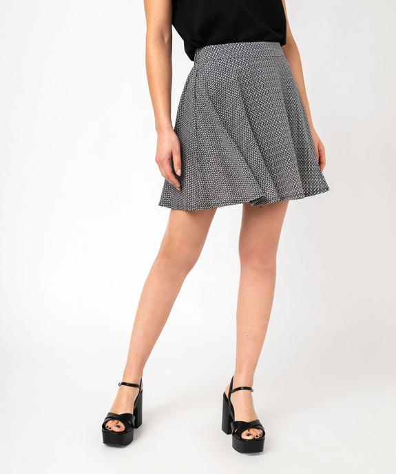 Jupe patineuse en  maille imprimée femme vue1 - GEMO(FEMME PAP) - GEMO