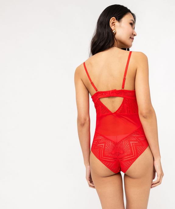 Body avec bonnets push-up en dentelle graphique femme vue4 - GEMO(HOMWR FEM) - GEMO