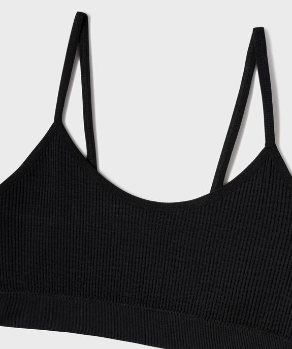 Brassière à fines bretelles en maille côtelée fille vue2 - GEMO 4G FILLE - GEMO