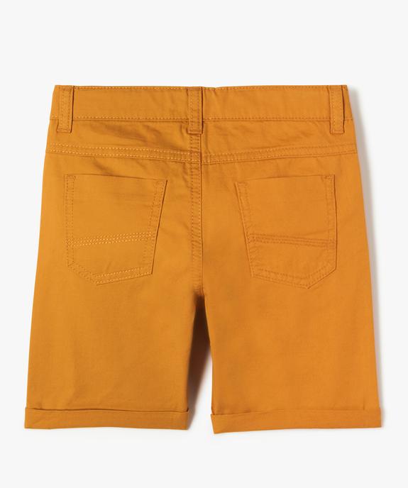 Bermuda garçon en coton twill uni à revers vue3 - GEMO 4G GARCON - GEMO