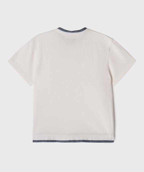 Tee-shirt tunisien à manches courtes en maille piquée garçon vue4 - GEMO 4G GARCON - GEMO