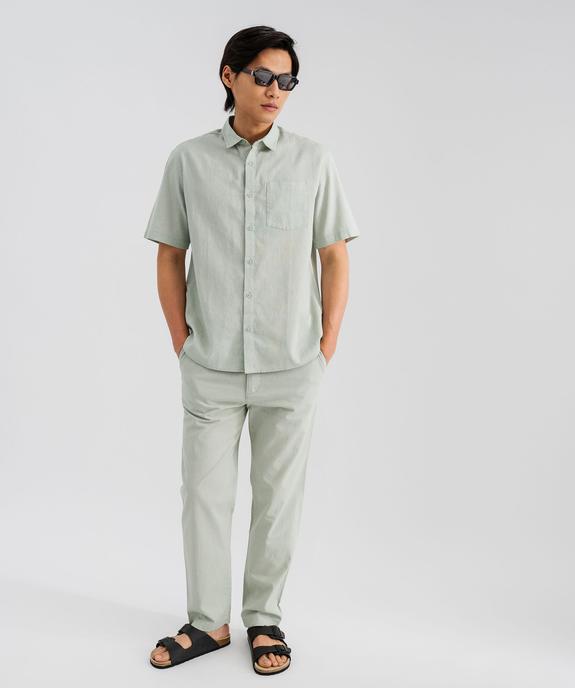 Chemise à manches courtes en lin et coton coupe regular homme vue3 - GEMO 4G HOMME - GEMO