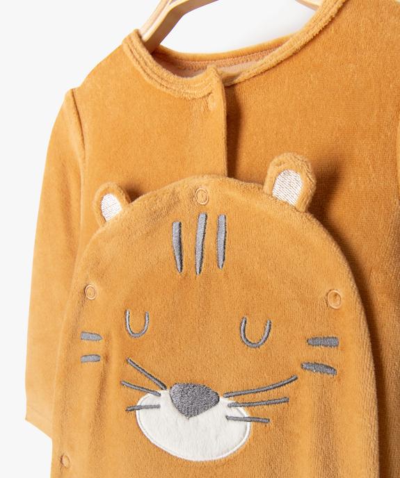Pyjama en velours avec motif tigre bébé garçon vue2 - GEMO(BB COUCHE) - GEMO