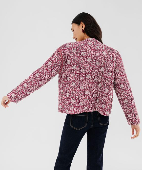 Veste matelassée à col rond à motifs femme vue3 - GEMO 4G FEMME - GEMO