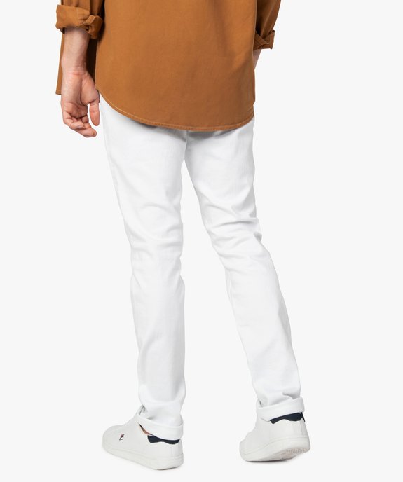 Jean homme blanc straight avec du coton bio vue3 - GEMO 4G HOMME - GEMO