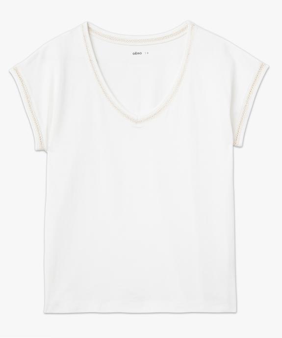 Tee-shirt à manches courtes avec finitions scintillantes femme vue4 - GEMO 4G FEMME - GEMO