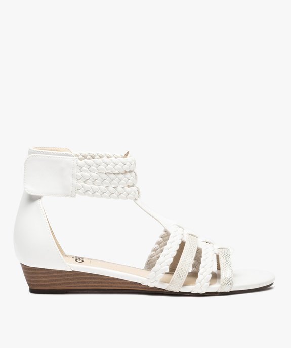Sandales femme avec brides tressées et tour de cheville vue1 - VALENTINA BALDA - GEMO
