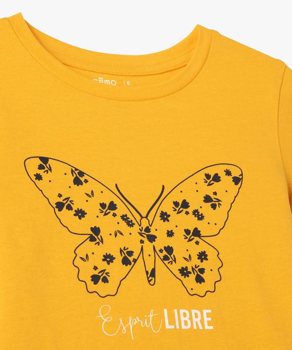 Tee-shirt fille à manches courtes avec large motif girly vue2 - GEMO (ENFANT) - GEMO