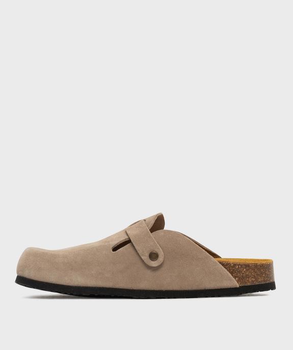 Sabots en cuir suédé avec semelle intérieure anatomique femme vue4 - TANEO GEMO FOR GOOD - GEMO