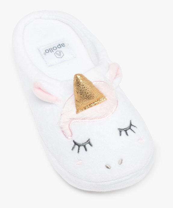 Chaussons fille mules en forme de licorne détails pailletés  vue5 - GEMO (ENFANT) - GEMO