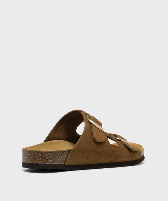 Sandales mules en cuir à semelle anatomique femme - Tanéo vue4 - TANEO - GEMO