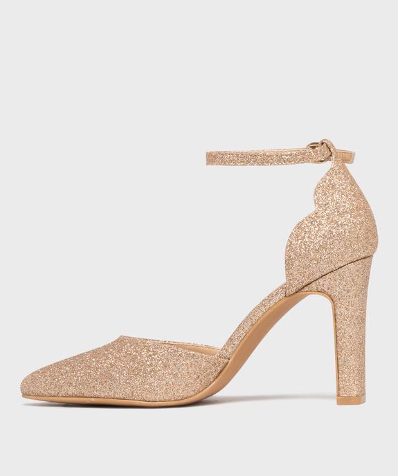 Escarpins pailletés à talon haut et bride cheville femme - Valentina Baldano vue3 - VALENTINA BALDA - GEMO