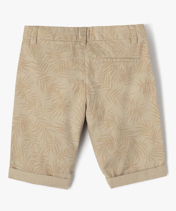 Bermuda imprimé coupe slim en toile de coton garçon vue3 - GEMO 4G GARCON - GEMO