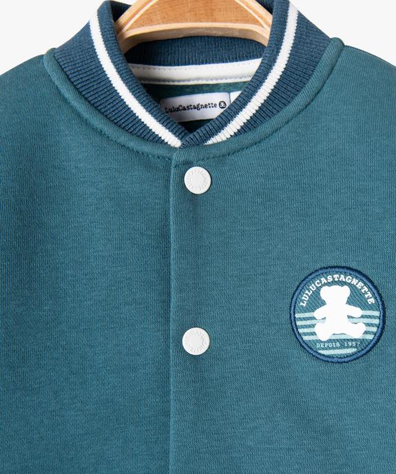 Sweat bicolore fermeture pression bébé garçon - LuluCastagnette vue3 - LULUCASTAGNETTE - GEMO