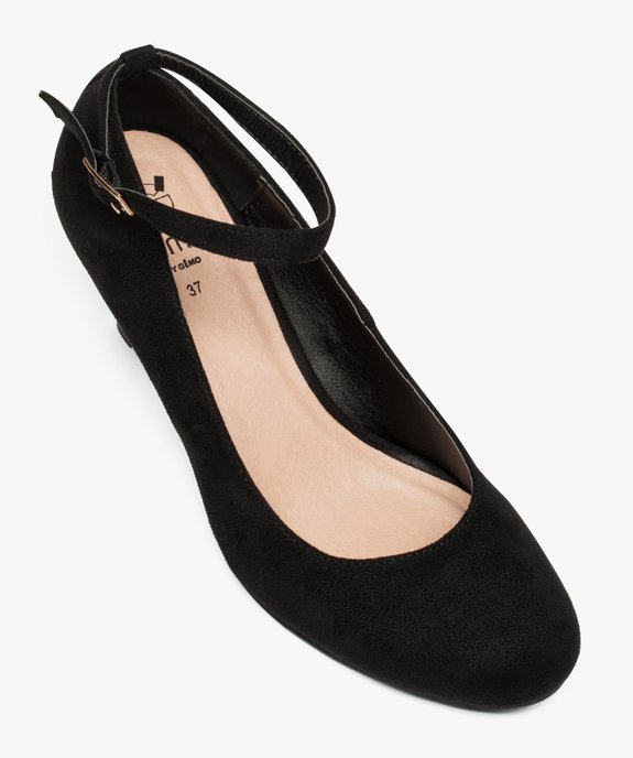 Escarpins femme unis en suédine avec bride cheville vue5 - GEMO(URBAIN) - GEMO