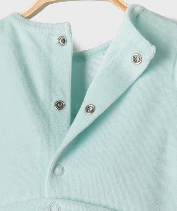 Pyjama en velours avec inscription poitrine bébé garçon vue3 - GEMO(BB COUCHE) - GEMO