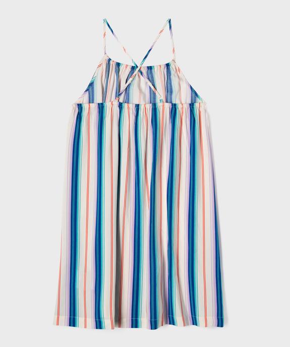 Robe courte à fines bretelles croisées en viscose fille vue3 - GEMO 4G FILLE - GEMO