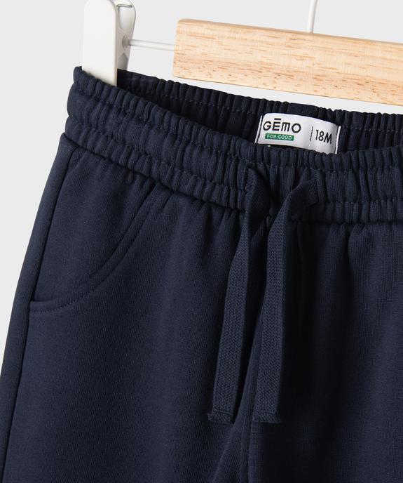 Pantalon de jogging uni avec taille ajustable bébé garçon vue2 - GEMO 4G BEBE - GEMO