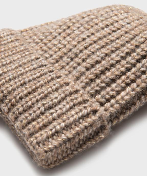 Bonnet en grosse maille côtelée pailletée femme vue2 - GEMO (ACCESS) - GEMO