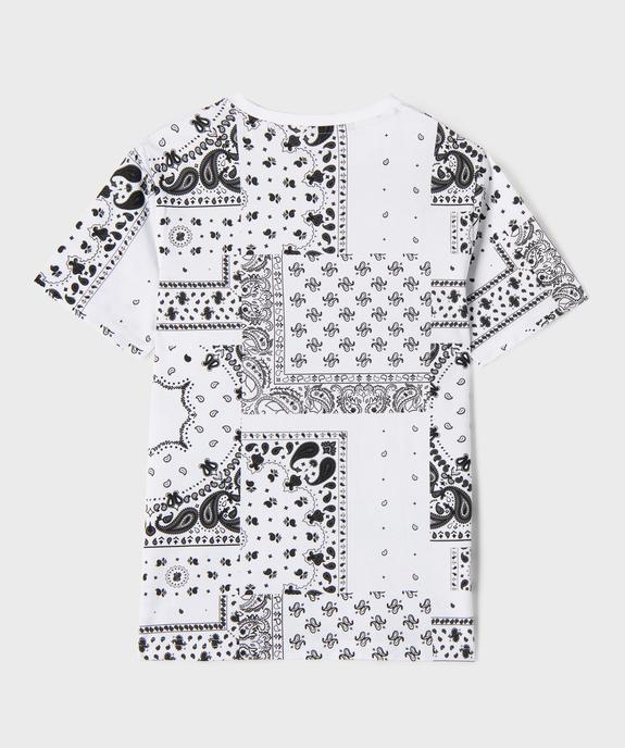 Tee-shirt manches courtes à motifs cachemire garçon vue3 - GEMO 4G GARCON - GEMO