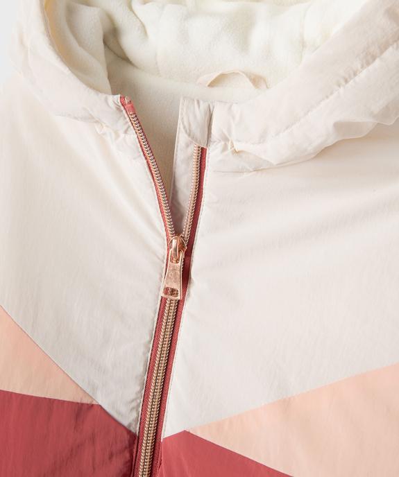 Blouson à capuche tricolore doublure polaire fille vue5 - GEMO (ENFANT) - GEMO