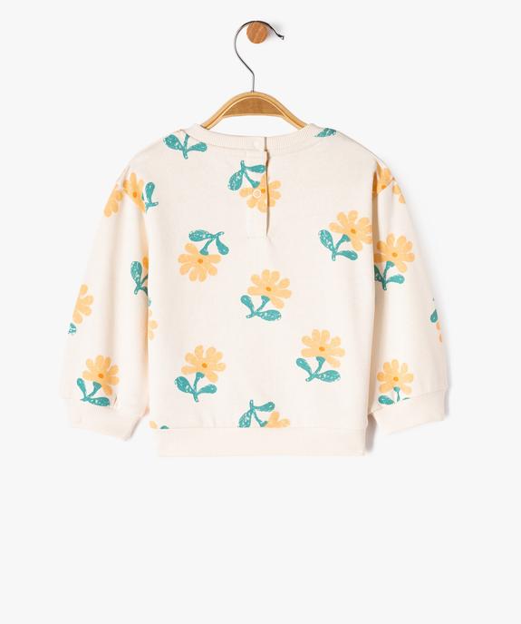 Sweat molletonné bébé fille avec motifs et message vue4 - GEMO 4G BEBE - GEMO