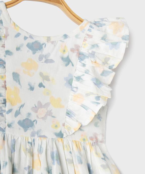 Robe courte à volants en coton fleuri bébé fille  vue4 - GEMO(BEBE DEBT) - GEMO