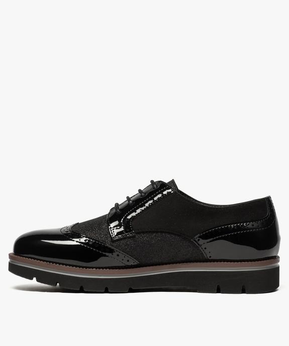 Derbies femme vernis et pailletés vue3 - GEMO (CASUAL) - GEMO