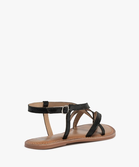 Sandales plates avec fines brides en cuir femme vue4 - FOLLOW ME - GEMO