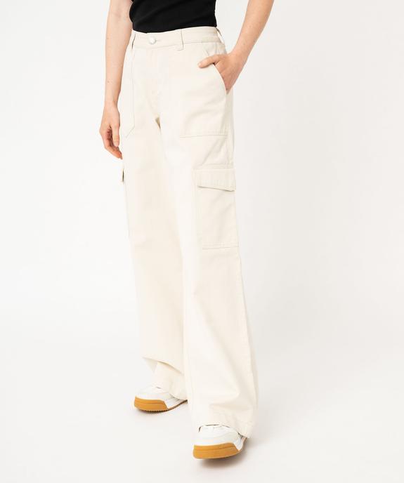 Pantalon large coupe cargo femme vue1 - GEMO 4G FEMME - GEMO